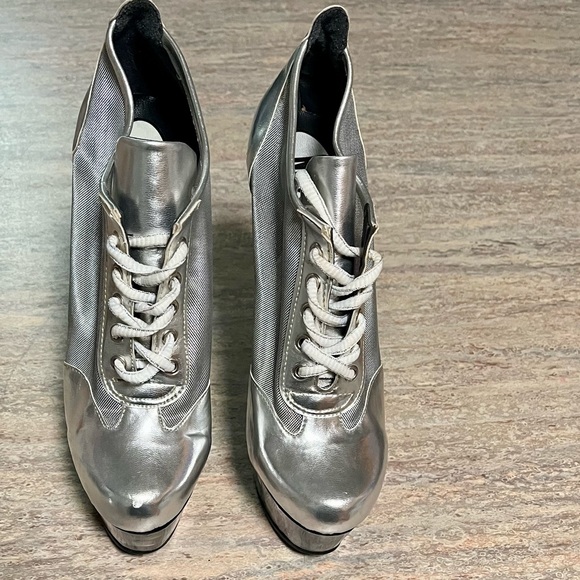 N.Y.L.A heeled laced platform heeled shoes with mesh - Picture 3 of 16